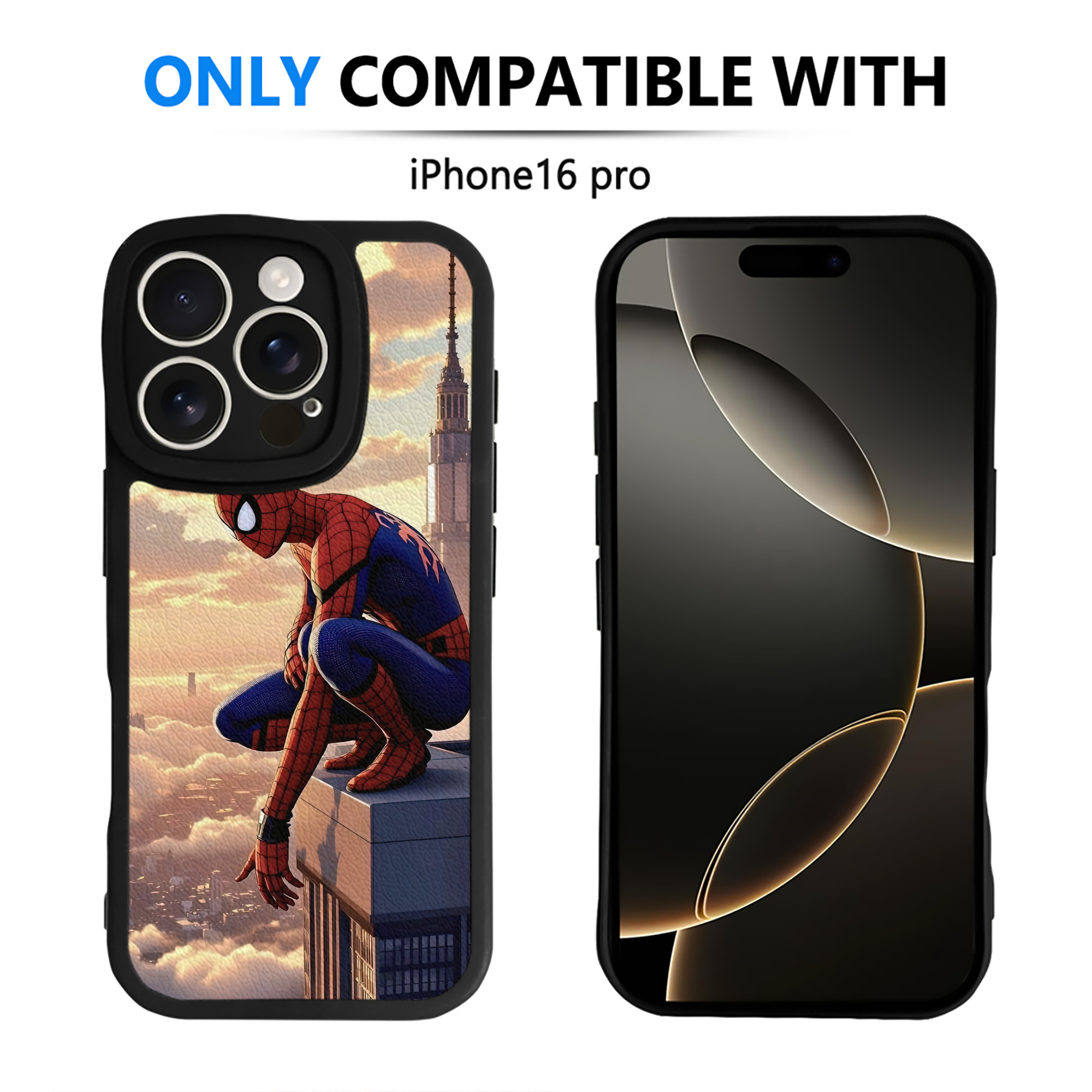 （画像用） Spider Man スパイダーマン 【iPhone 16シリーズ対応】シリコンスマホケース（レザー調） 材質：シリコン